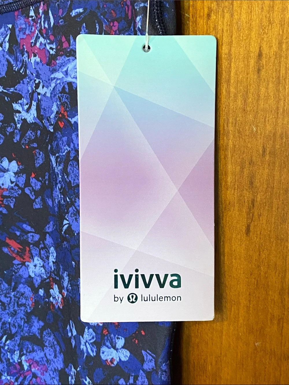 Ivivva rhythmic tight tech mesh vibrant floral print breathable Size 14 Girls